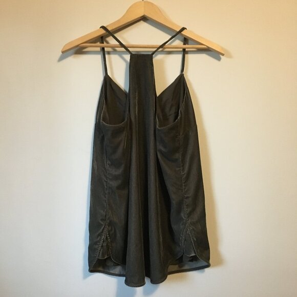 Velvety Banana Republic Dark Olive String Strap V-Neck Cami - Picture 2 of 16
